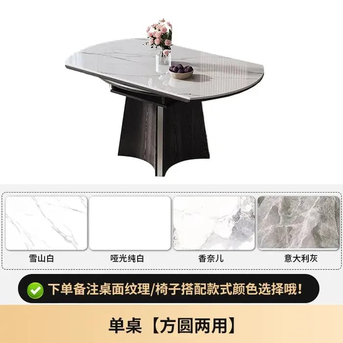 Table à manger moderne et simple, design rond, imperméable, table à manger de luxe, blanche, extensi