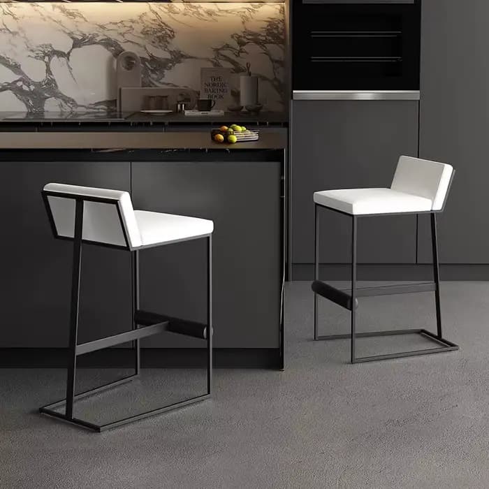 Tabourets De Bar modernes à hauteur noire avec trône arrière chambre tabourets De Bar minimalistes e