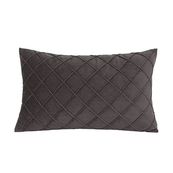 Juste de coussin en velours doux gris