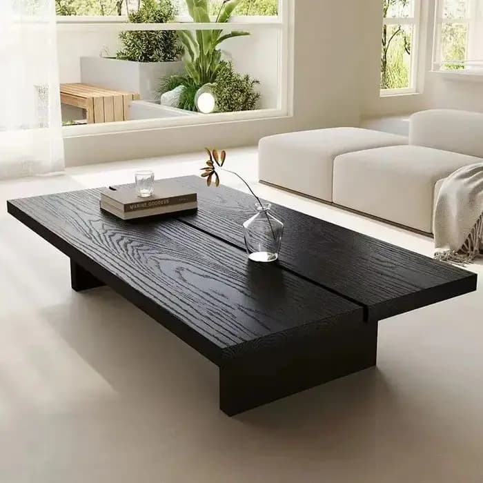 Wabi Sabi Table basse minimaliste moderne à la mode rustique Rectangle