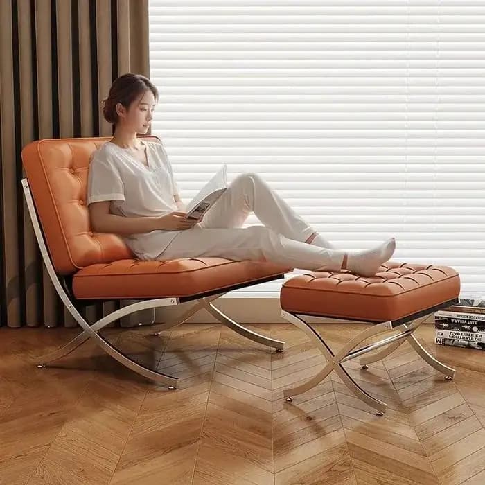 Fauteuil simple moderne et élégant de style Barcelone pour la décoration de salon de luxe, fauteuil