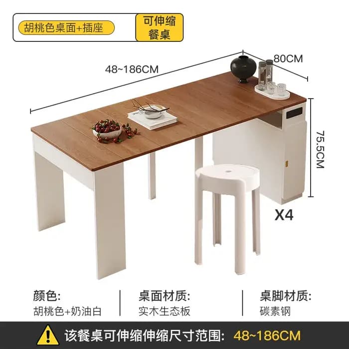 Table à manger extensible italienne 6 chaises