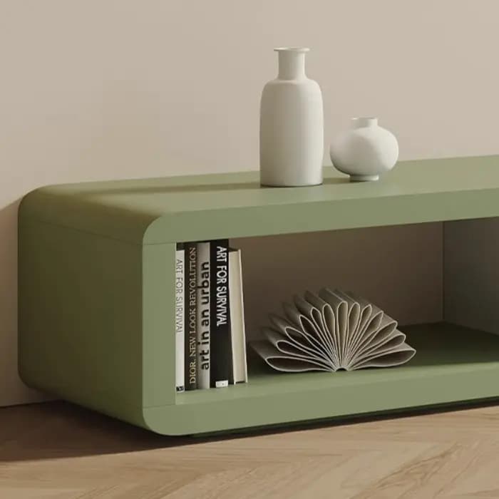 Meuble TV sur pied moderne en bois massif pour salon