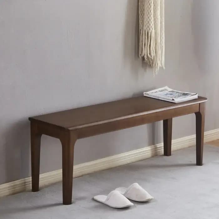 Banc en bois massif, banc de chevet, banc simple et moderne pour changer de chaussures, tabouret rectangulaire nordique pour table à manger domestique