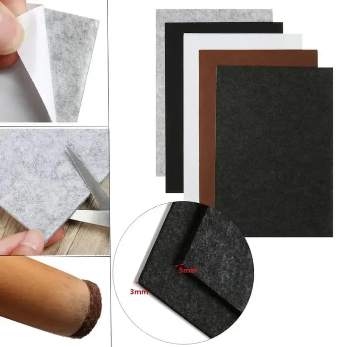 Patins en Feutre Antidérapants pour Pieds de Meubles, 1 Feuille de 3/5mm, Protection Anti-Rayures pour Chaise et Table, Coupe à Faire Soi-Même