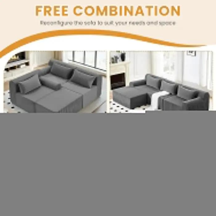 Canapé modulable surdimensionné sans structure pour salon, canapé d'angle confortable en forme de nu