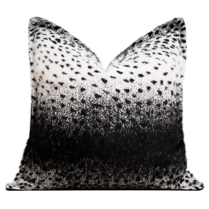 Juste de coussin guépard noir et blanc