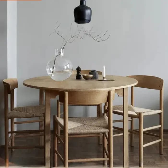 Chaise de Salle à Manger en Bois Massif, Siège Tissé en Corde, Décontracté, Style Japonais, Danois,