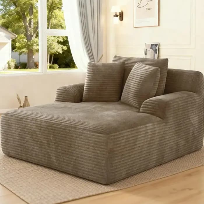 Chaise longue surdimensionnée sans structure de 66 pouces pour intérieur, chaises longues de lecture