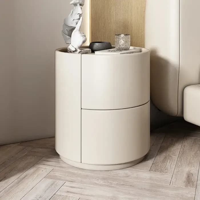Meuble d'appoint pour canapé, table de chevet ronde créative en bois massif, nouvelle petite armoire