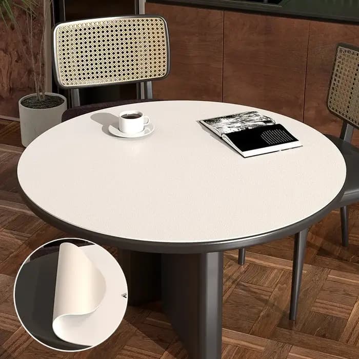 Nappe en cuir PU, ronde
