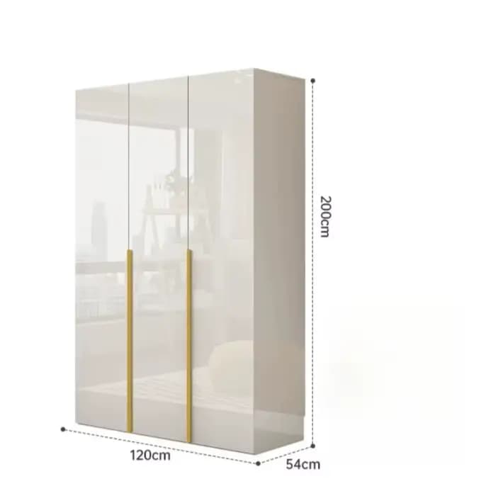 Armoire moderne à cannelures, blanche brillante, gain de place, haute et étroite, style nordique, meubles pour la maison