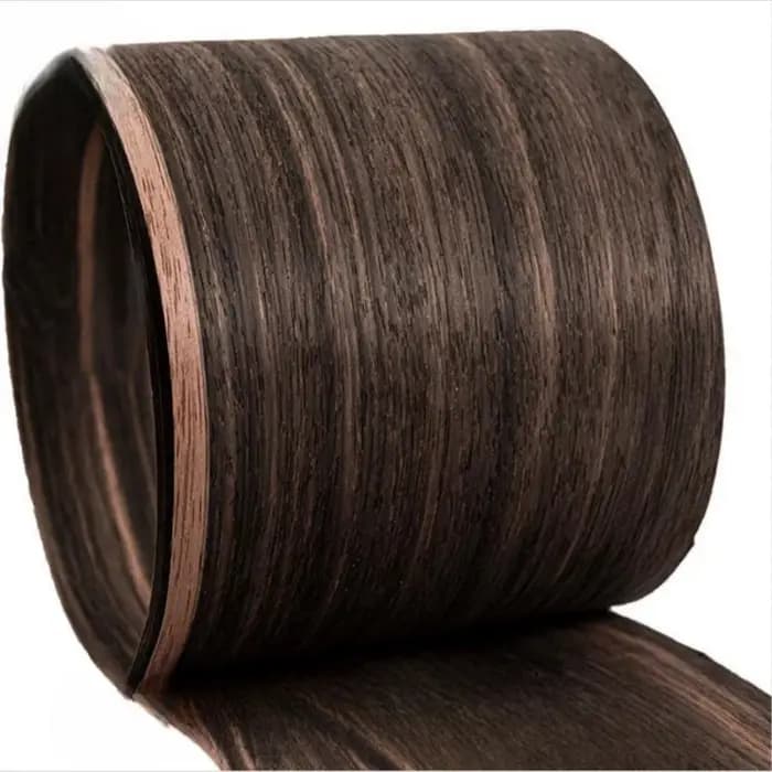 Placage en bois d'ébène indonésien noir véritable naturel pour meubles, environ d'épaisseur 0.5MM