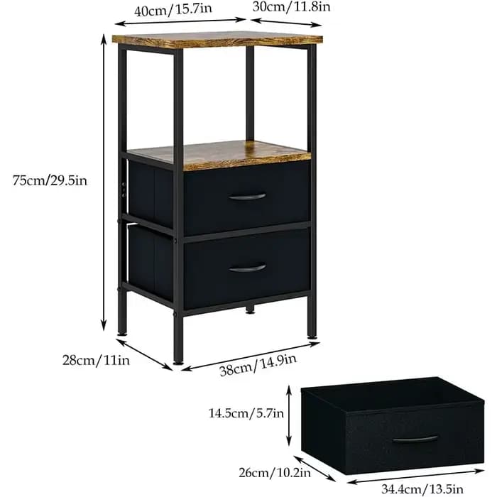 Table de oral et avec 2 Rangements en Tissu