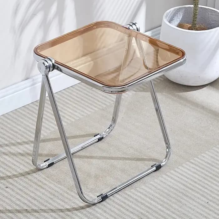 Table d'appoint pliante-table basse transparente à la mode pour salon canapé coin et balcon