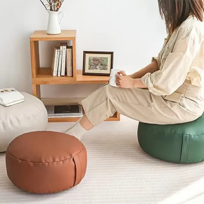 Pouf Ottoman en Faux daim
