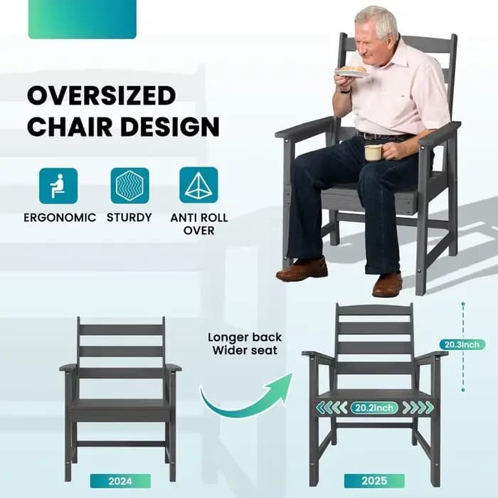 Ensembles de salle à manger de patio 7 pièces, ensemble de meubles d'extérieur en HDPE avec table de