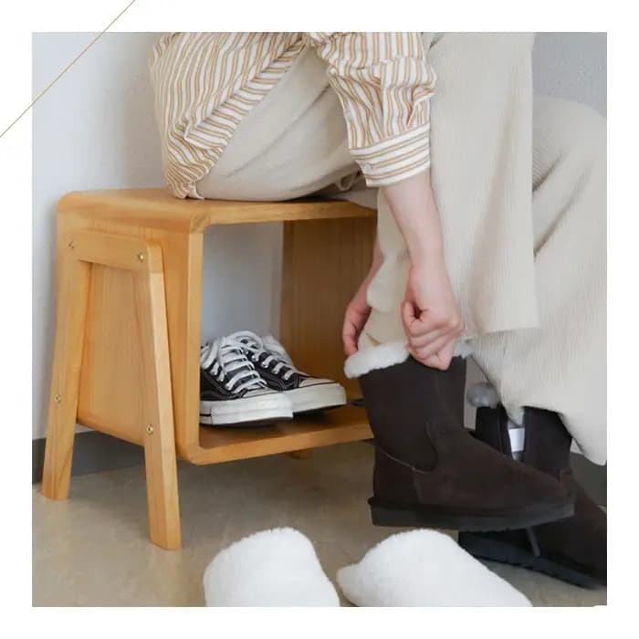 Banc de rangement polyvalent en bois créatif japonais, étagère à chaussures d'entrée, tabouret de rangement empilable, étagère de rangement de chevet