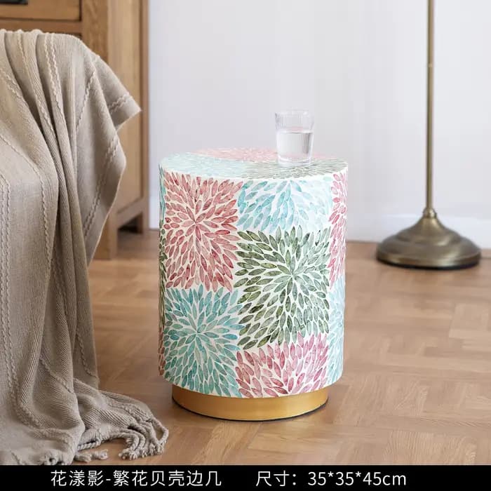 Tables basses rondes colorées en bois style nordique, mini tables basses artistiques en forme de L,