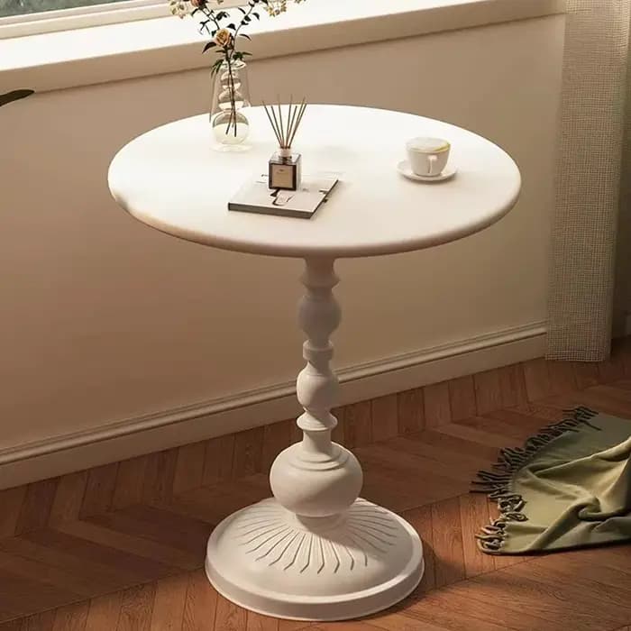 Table basse nordique vintage, table d'appoint de canapé, coin en métal, table ronde de chevet, meubl