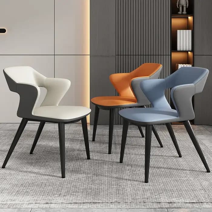 Chaise de salle à manger en similicuir de style italien