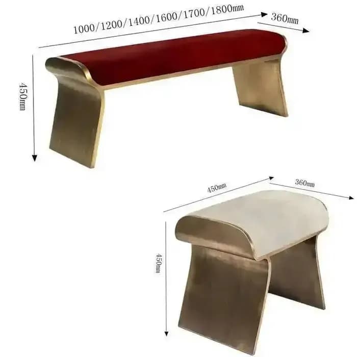Repose-pieds de luxe nordique en métal, tabourets en cuir souple pour Van légère, chaise de maison d