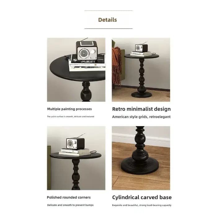 Table d'appoint vintage en fer forgé de style nordique