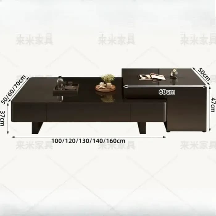 Canapé, tables basses réglables, console pliable, tables basses classiques de luxe, tables basses noires rétro, mesa de centro sala, meubles pour la maison