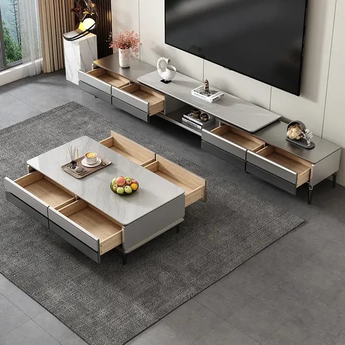 Meuble Tv moderne et esthétique rétractable en bois
