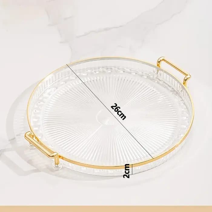 Plateau de rangement rond à Double oreille 1 pièce – Accent décoratif pour table basse