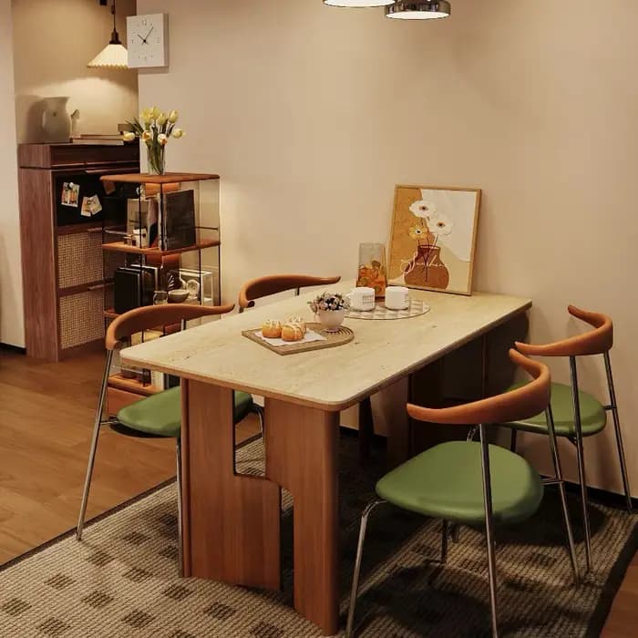 Table à manger moderne blanche maison Rectangle balcon Table à manger étanche relaxant luxe Mesa De