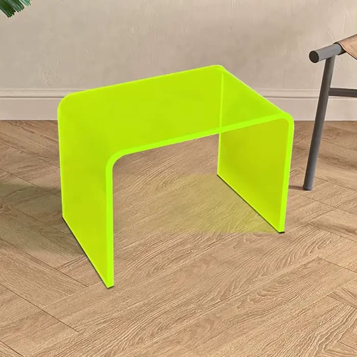 Meubles de maison simples et modernes, repose-pieds en acrylique translucide en forme de U, tabouret