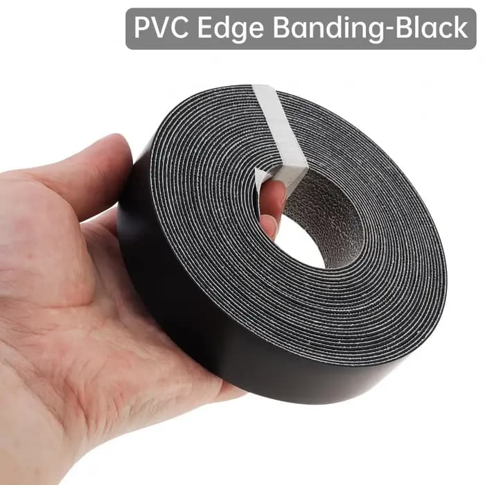 Bande de chant adhésive thermofusible en PVC blanc/noir, 7/8 pouces x 25 pieds (2,2cm x 7.62M), pour