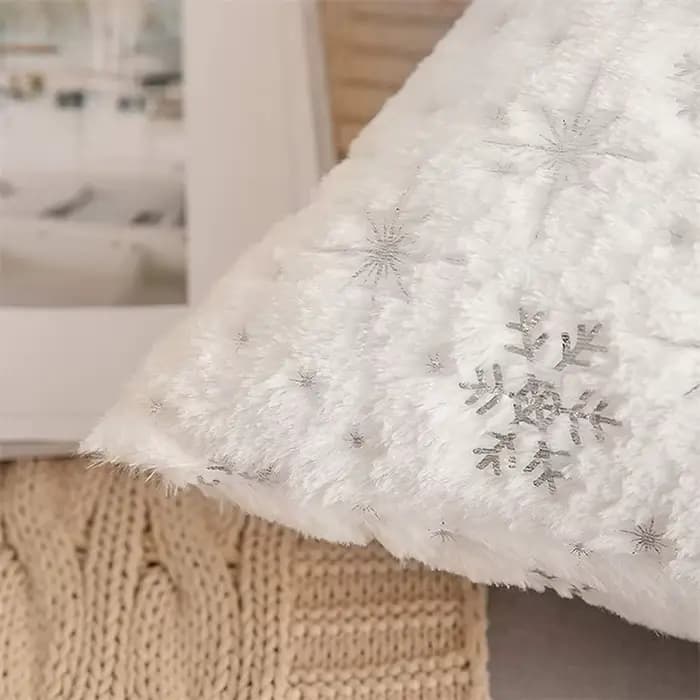 Juste de coussin en peluche de Noël pour canapé