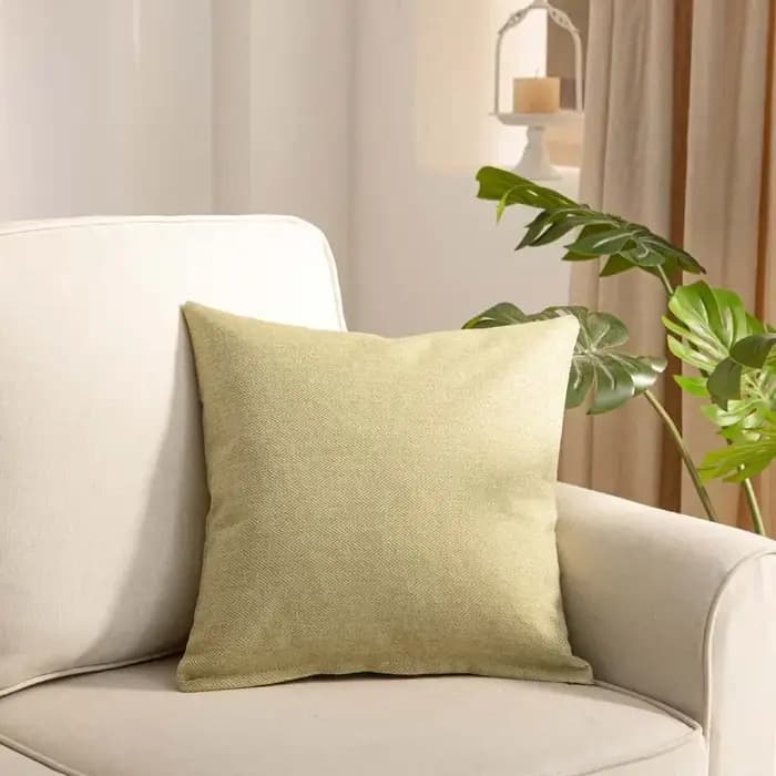 Juste de coussin de taille de canapé en lin solide