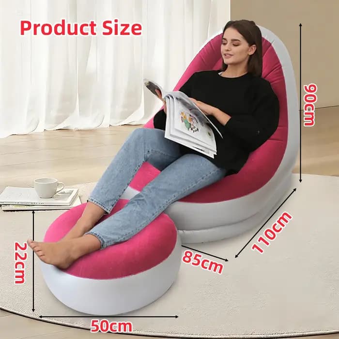 Canapé gonflable avec tabouret