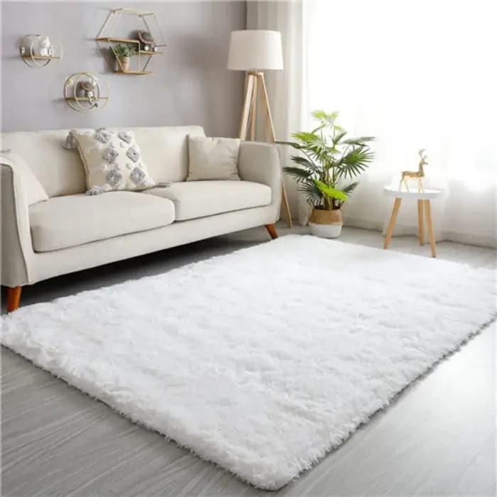 VIKAMA Mauve doux et confortable en peluche salon canapé tapis scandinave chambre