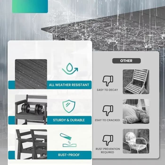Ensembles de salle à manger de patio 7 pièces, ensemble de meubles d'extérieur en HDPE avec table de