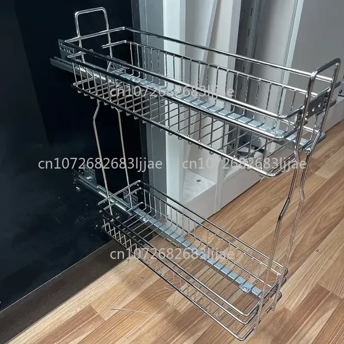 Panier de Type tiroir, armoire de sol, panier latéral de rangement latéral étroit, panier d'assaison