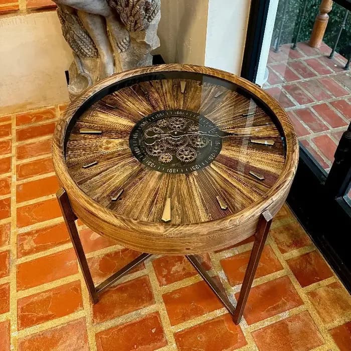 Table basse de rangement transparente