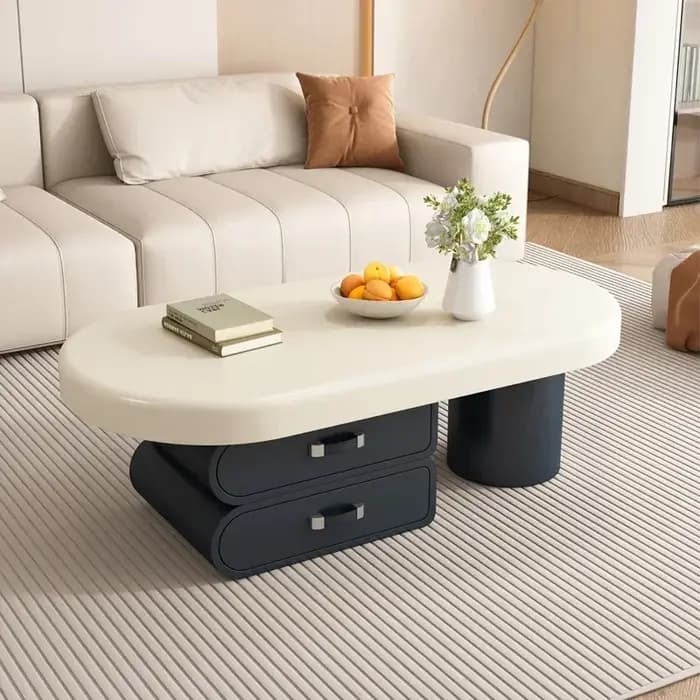 Table basse simple et élégante, design nordique moderne et chic, mobilier de salon de luxe