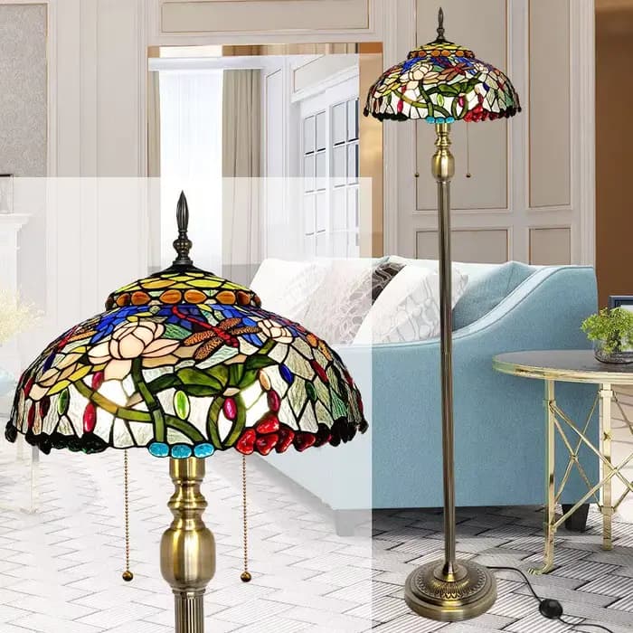 Lampadaire LED Rétro Américain pour Salon, Décoration d'Intérieur Haut de Gamme, Chevet de Chambre, Hôtel, Salle à Manger, Éclairage Vertical