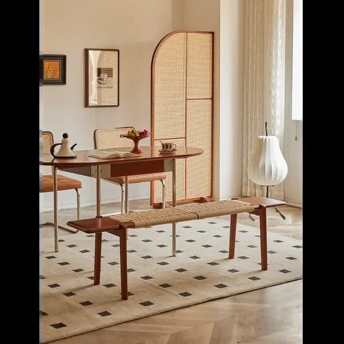 Banc vintage style nordique wabi-sabi maison en bois massif pour chaussures tabouret médiéval chambr