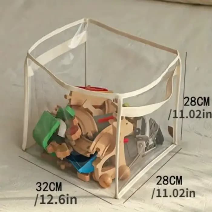 Panier de rangement pour jouets d'enfants, boîte de rangement transparente, pour jouets en peluche,
