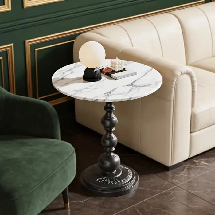 1 petite table d'appoint créative de style rétro pour le salon, table basse, petite table basse rond