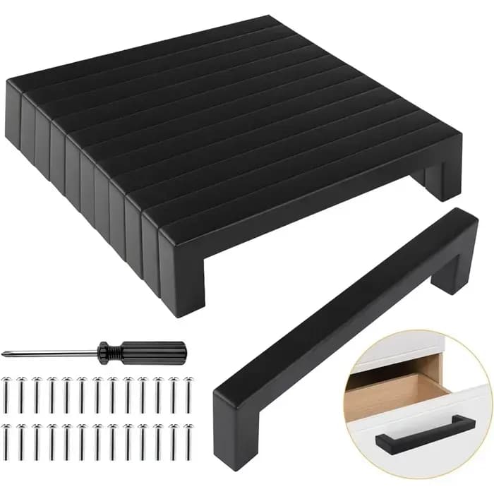 Poignées d'armoire de meubles de porte, Distance de trou noir avec vis et outils d'installation pour