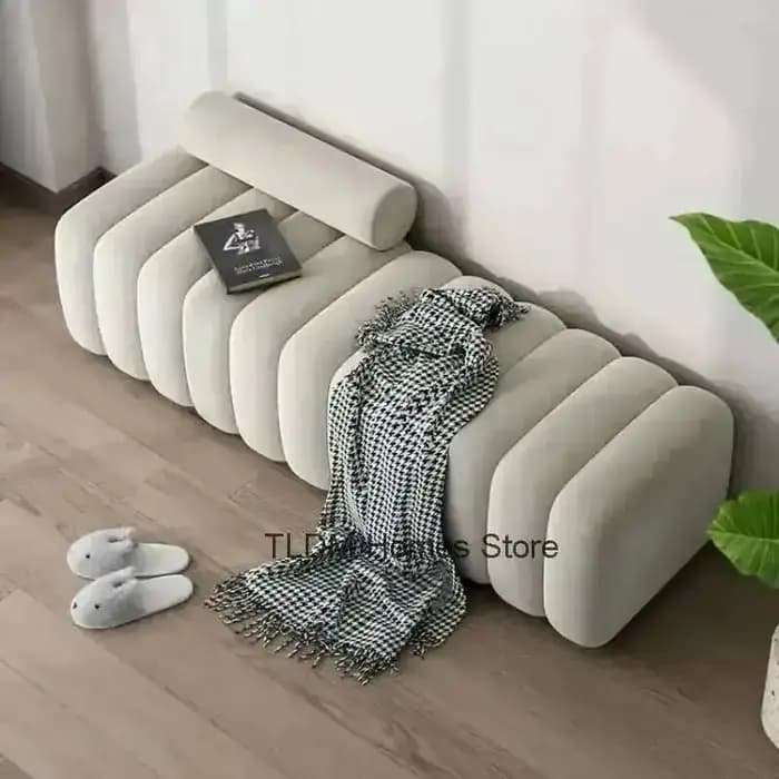 Banc de luxe pour salon, tabouret de rangement pour chaussures, meuble de passage, banc de bout de l