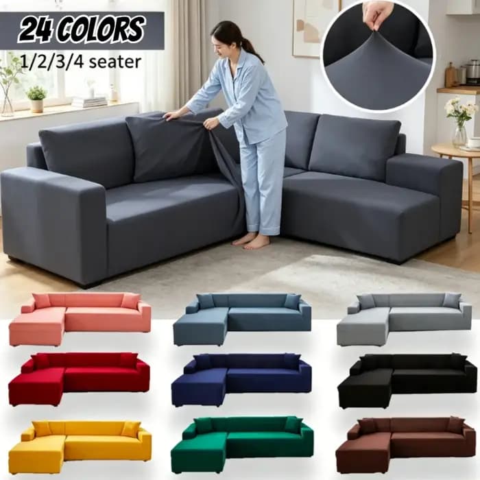 Housses de canapé de couleur unie pour salon