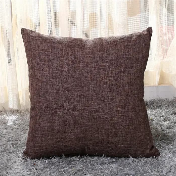 Housse de coussin de canapé en coton et lin de couleur unie 40x40cm/45x45cm