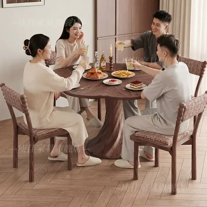 Table de salle à manger ronde en bois